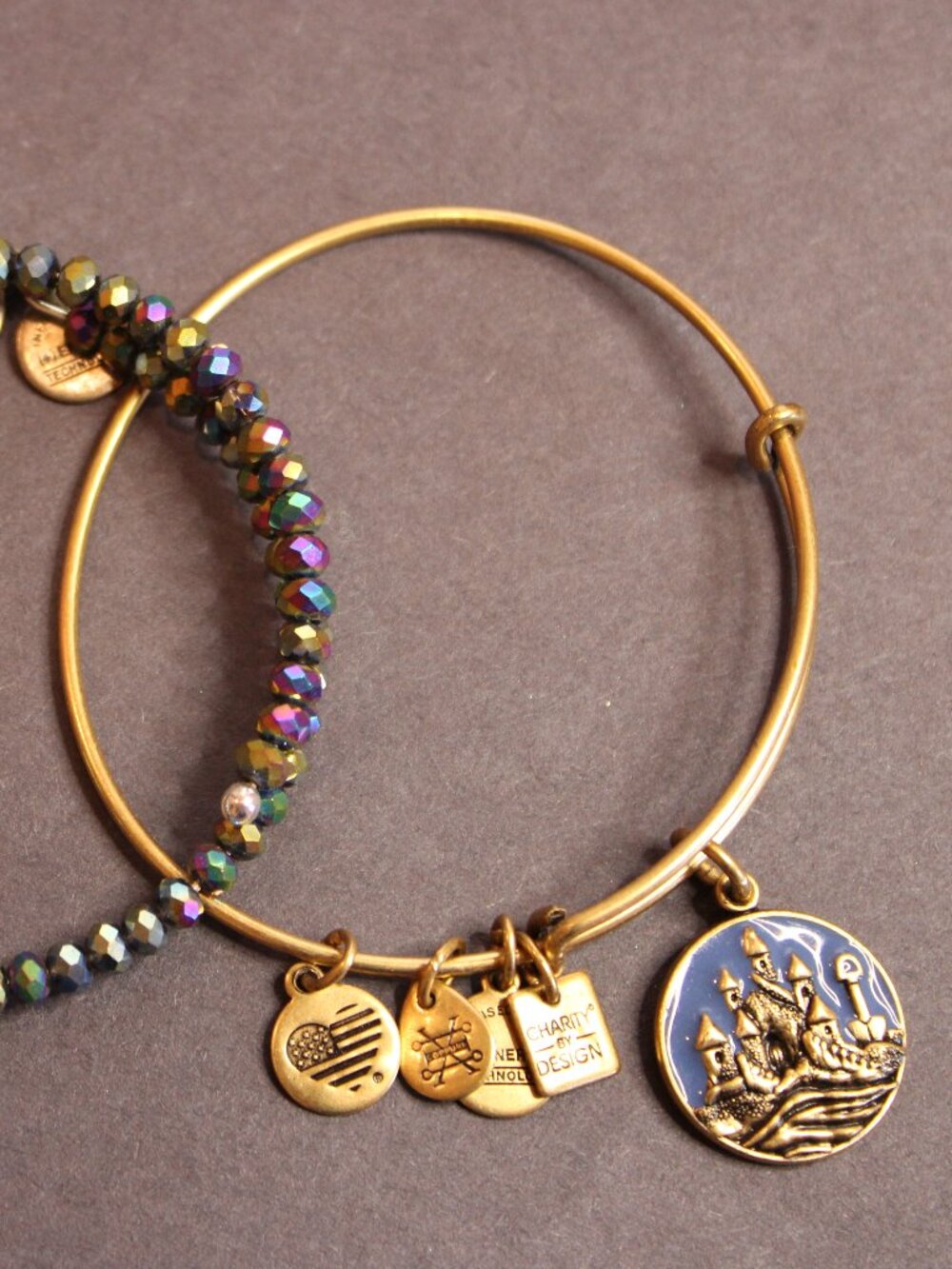 Alex and Ani gold castle 2-piece bangle set